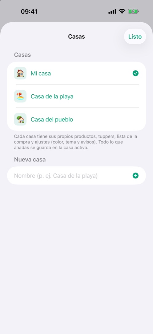 Gestor de casas de FreshTrack