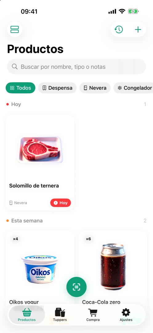 FreshTrack: productos agrupados por urgencia de caducidad