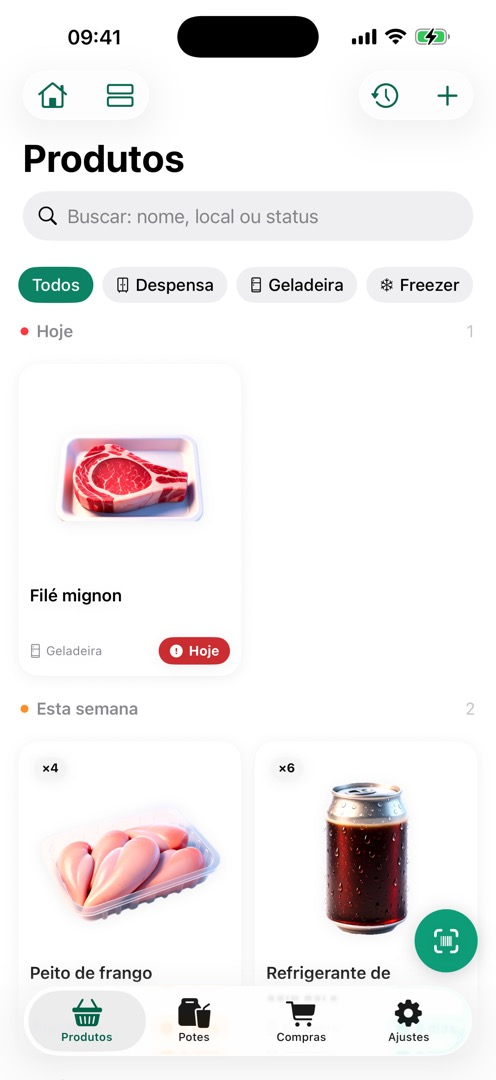 FreshTrack: produtos agrupados por urgência de vencimento
